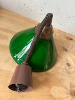Vintage Volvit groen glas hanglamp compleet, Ophalen of Verzenden