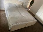 Beige tweepersoonsbed 160x200, Huis en Inrichting, Ophalen, Gebruikt, Beige, Tweepersoons