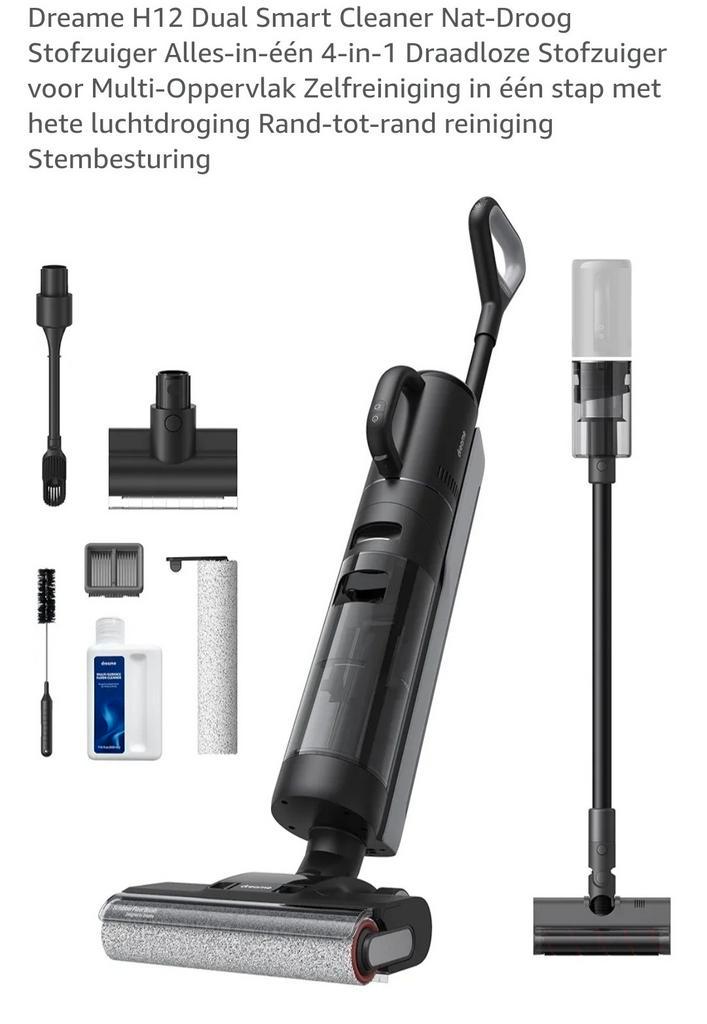 Dreame H12 Dual Nat/Droog Stofzuiger - Compleet, Witgoed en Apparatuur, Stofzuigers, Gebruikt, Waterstofzuiger, Minder dan 1200 watt