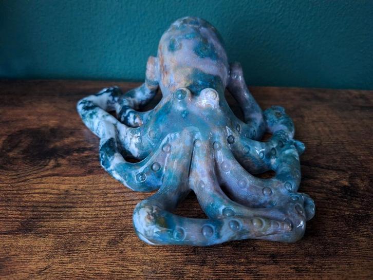 Grote octopus mosagaat & oceaan jaspis, Verzamelen, Mineralen en Fossielen, Verzenden