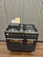 Luxe Fornuis Boretti 5 pits antraciet met dubbele oven 90 cm, 60 cm of meer, Fornello Esperta, Ophalen of Verzenden, Zo goed als nieuw