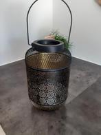 Windlicht  zwart  goud kleur  van binnen, Huis en Inrichting, Woonaccessoires | Kandelaars en Kaarsen, Ophalen, Zo goed als nieuw