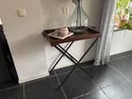 Super leuke Koloniale sidetable op ijzeren onderstel, Ophalen, Gebruikt, 50 tot 100 cm, Metaal