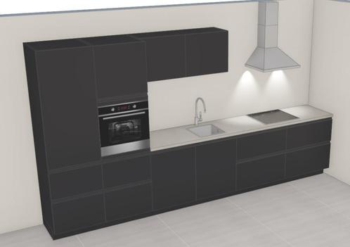 SHOWROOMKEUKEN MET COMPOSIET WERKBLAD 405 cm LENGTE COMPLEET, Huis en Inrichting, Keuken | Complete keukens, Nieuw, Enkelwandige keuken