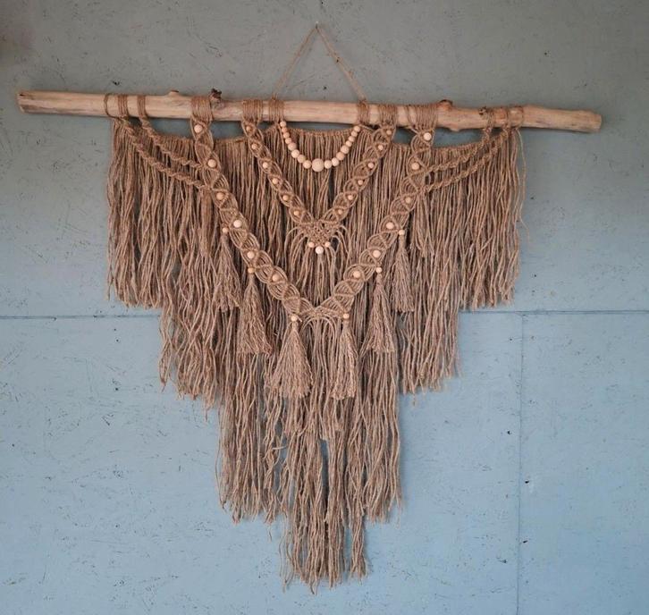 Handgemaakt Jute Macramé Wandkleed, Huis en Inrichting, Woonaccessoires | Wanddecoraties, Ophalen of Verzenden