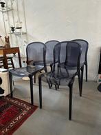 Set van vier vintage design plexiglas stoelen, Huis en Inrichting, Stoelen, Ophalen, Kunststof, Gebruikt, -