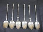 6 zilveren bokkenpoot theelepels, Ophalen of Verzenden, Zilver