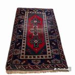 Vintage stoer versleten Perzisch handgeknoopt tapijt 200/125