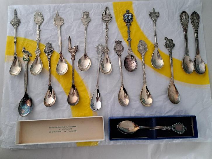 Theelepels 17 stuks zilver, Verzamelen, Overige Verzamelen, Ophalen