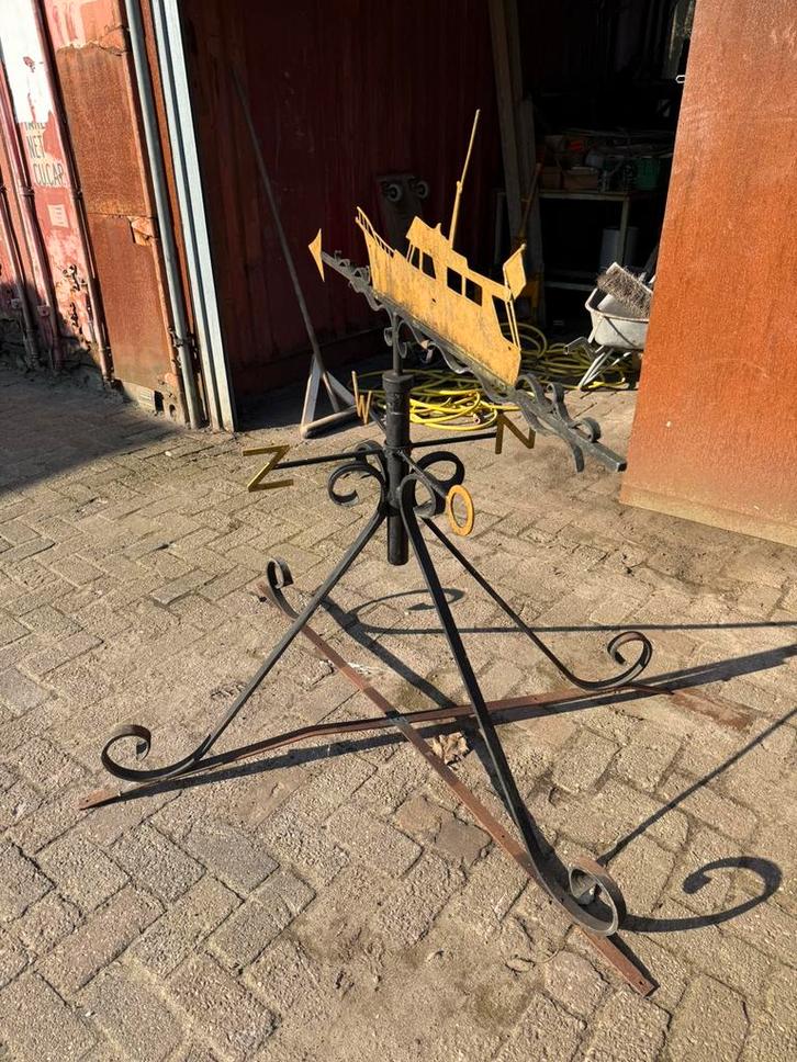 Grote windwijzer schoorsteen - boot / schip - smeedijzer, Tuin en Terras, Windwijzers en Windmolens, Gebruikt, Ophalen