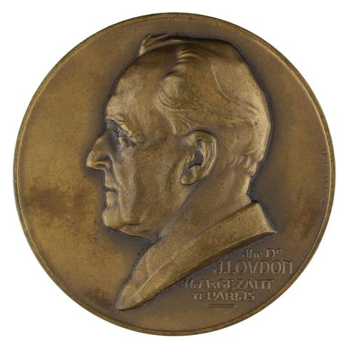 Penning Jean Vernon : Jhr. Loudon gezant te Parijs, 1939, Postzegels en Munten, Penningen en Medailles, Brons, Buitenland, Verzenden