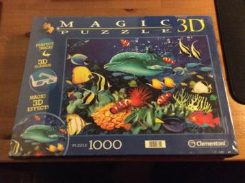 clementoni magic 3D puzzle dolphin reef. 1000 stukjes. nieuw beschikbaar voor biedingen