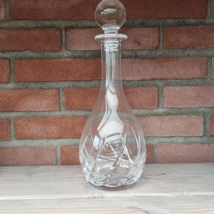 Kristallen Karaf met Bolvormige Stop, Antiek en Kunst, Antiek | Glas en Kristal, Ophalen of Verzenden