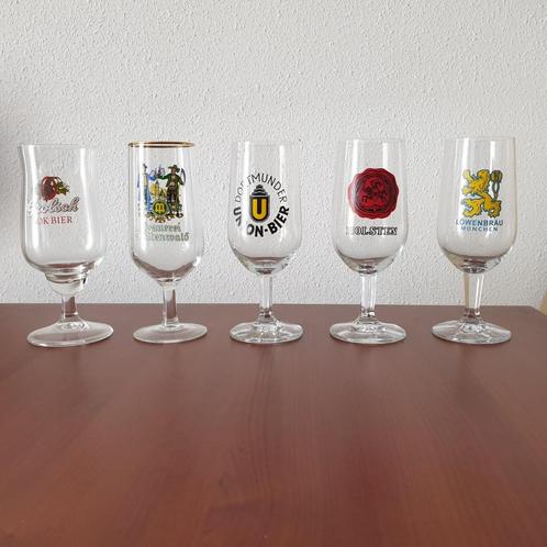 5 Merkglazen Bier komen uit een verzameling (Serie 7f), Verzamelen, Biermerken, Nieuw, Glas of Glazen, Overige merken, Ophalen
