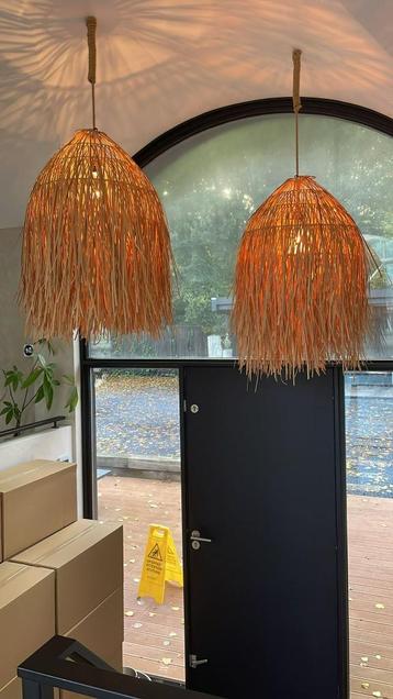 2 grote BOHO lampen kappen incl ophangtouw beschikbaar voor biedingen