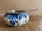 Zilveren Thee Zeef met Delfts blauw Potje, Antiek en Kunst, Ophalen of Verzenden