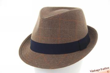 Gleufhoed Trilby geruit beige bruin 57, 58 en 60 nieuw beschikbaar voor biedingen