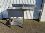 Horeca rvs spoeltafel spoelbad wastafel wasbak inc. Kraan, Zo goed als nieuw, Minder dan 100 cm, 25 tot 50 cm, 50 tot 100 cm