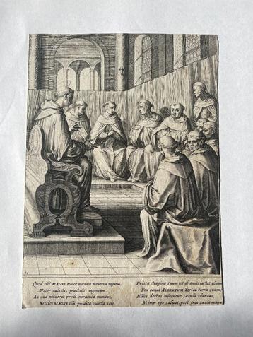 400 jaar OUD Raphael Sadeler - Druk 1615 - Albertus Magnus beschikbaar voor biedingen