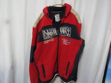 Rood blauw beige sweat hoodie vest mt 5xl geographical Norwa beschikbaar voor biedingen