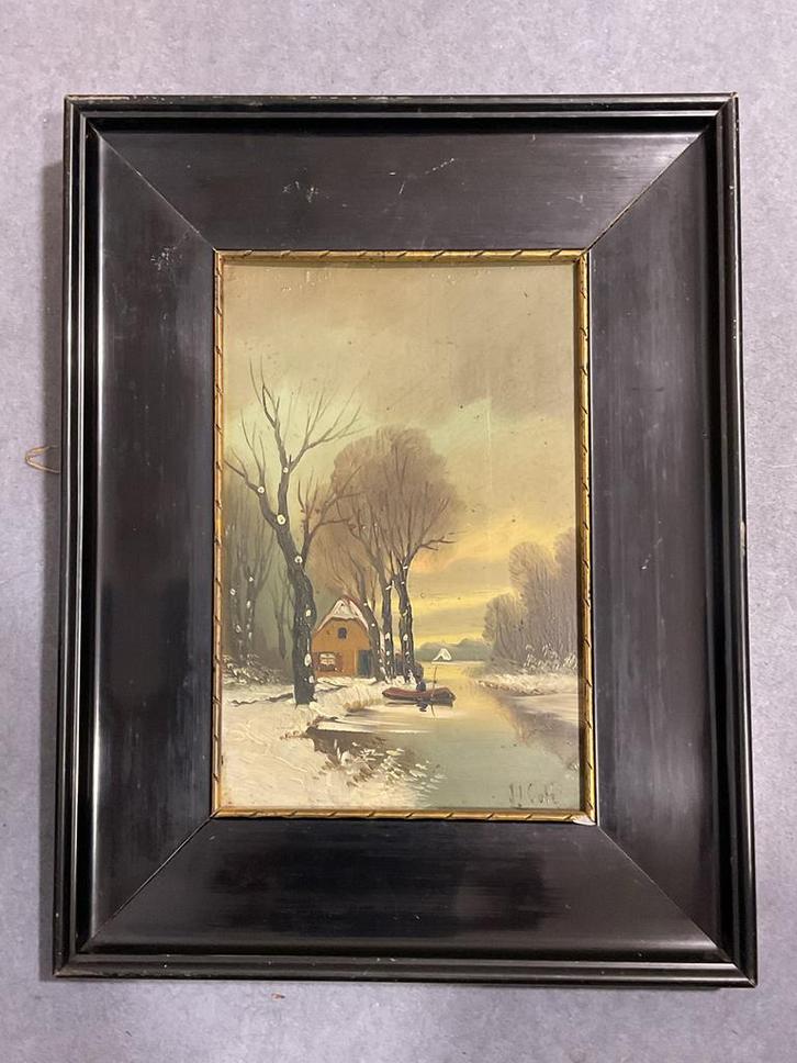 Winters Landschap van J. Ten Cate, Antiek en Kunst, Kunst | Schilderijen | Klassiek, Ophalen