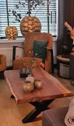 Boomstamtafel salontafel., Ophalen, Gebruikt, Hout