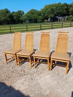 Stoel 4 eetkamerstoelen rotan riet nieuw leren skai zitting, Huis en Inrichting, Stoelen, Bruin, Onbekend, Ophalen of Verzenden