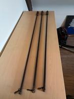 Tekoop 3 houten gordijn trekstok trekstang, Ophalen, Zo goed als nieuw