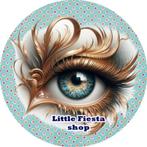 LF6473 icing frosting oog 20cm eetbare taart plaat print, Ophalen of Verzenden, Nieuw, Taarten, Versiering