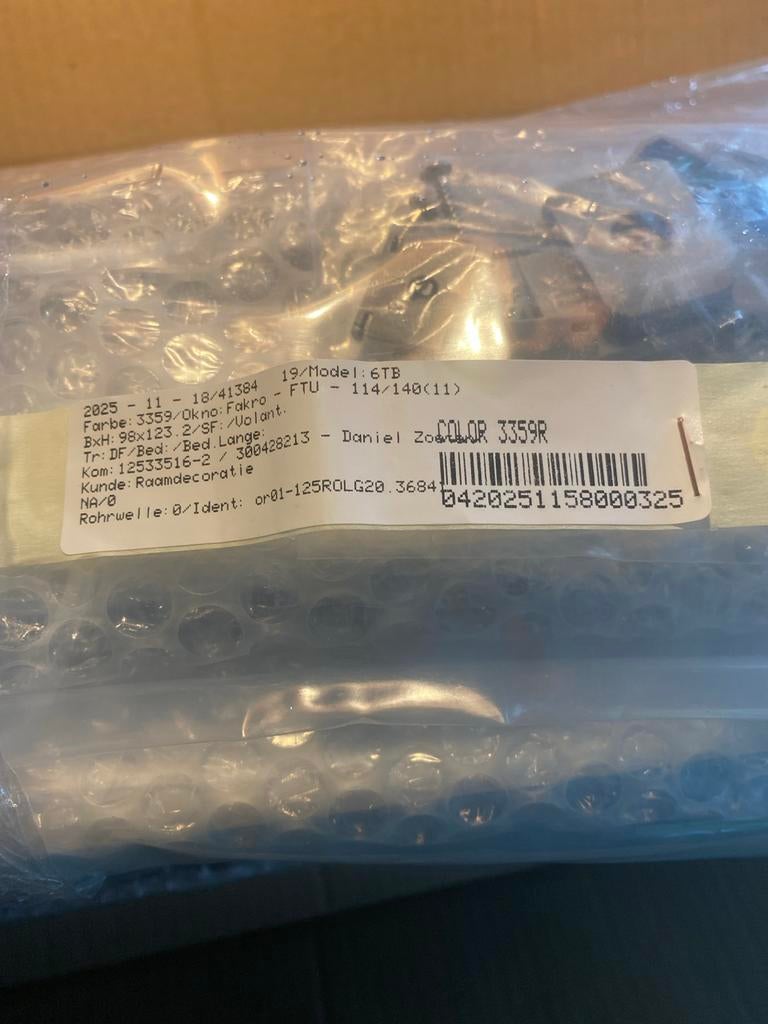 Fakro FTU Rolgordijn 114/140(11) - Nieuw in verpakking, Overige kleuren, Minder dan 100 cm, 100 tot 150 cm, Nieuw