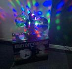 discolamp - met twee roterende spiegelbollen - feestje, Ophalen of Verzenden, Zo goed als nieuw, Discobol, Kleur