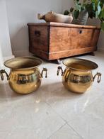 2 vintage koperen potten met draken oortjes, Antiek en Kunst, Ophalen of Verzenden