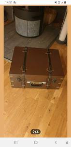 Koffer van hout met koper beslag en leren riemen, Ophalen, Zo goed als nieuw, Minder dan 50 cm, Minder dan 50 cm