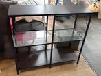 Ikea VITTSJO Stellingkast, zwartbruin/glas, 100x93 cm, Huis en Inrichting, Ophalen, Zo goed als nieuw