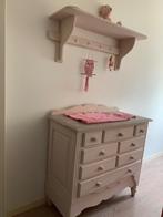 Brocante commode & bij passende plank/kapstop (roze en vergr, Kinderen en Baby's, Ophalen, Gebruikt, 100 cm of meer, Voetruimte