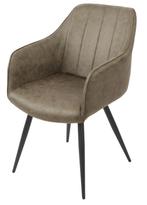 Eetkamerstoel Molena groen grijs taupe cognac, Overige kleuren, Nieuw, Ophalen of Verzenden, Metaal