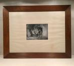 Oude lijst met prent afm buitenzijde 70,5x55,5 cm, Ophalen of Verzenden