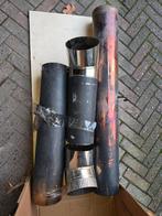 Schoorsteen pijp rvs met bochten  150, Doe-het-zelf en Verbouw, Buizen en Afvoer, Bochten, Ophalen of Verzenden, Rvs, Minder dan 2 meter