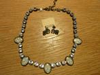 KONPLOTT SET KETTING EN OORBELLEN NIEUWSTAAT, Ophalen of Verzenden, Zo goed als nieuw, Overige materialen, Met strass