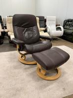 Relaxfauteuil , Stressless relax fauteuil voetbank stoel, 75 tot 100 cm, Leer, Ophalen of Verzenden, Moderne