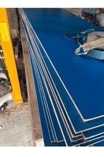 MDF Plaat 244cm met blauwe grondfolie, Doe-het-zelf en Verbouw, Platen en Panelen, Ophalen, Gebruikt, Overige materialen, Minder dan 20 mm