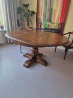 Antieke ronde uitschuifbare tafel + 4 antieke stoelen, Antiek en Kunst, Antiek | Meubels | Tafels, Ophalen of Verzenden