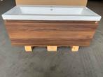 Showroom badmeubel 100cm 1 lade katania eik met ledspiegel, Huis en Inrichting, Ophalen, Nieuw, Wit