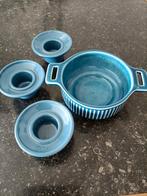 Potterie Driehoek Huizen blauw noovo serviesdelen, Ophalen of Verzenden