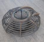 Vintage greywash houten kaarsenhouder windlicht, Huis en Inrichting, Woonaccessoires | Kandelaars en Kaarsen, Ophalen of Verzenden