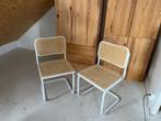 Stoelen eetkamer rotan / webbing, Huis en Inrichting, Stoelen, Ophalen, Gebruikt, Wit, Twee