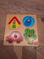 Houten Puzzel met Vormen auto bal, Ophalen of Verzenden, Gebruikt, Overige typen