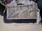 Canvas Giraffe's, zie foto's, Ophalen, Gebruikt, Schilderij, 75 tot 100 cm