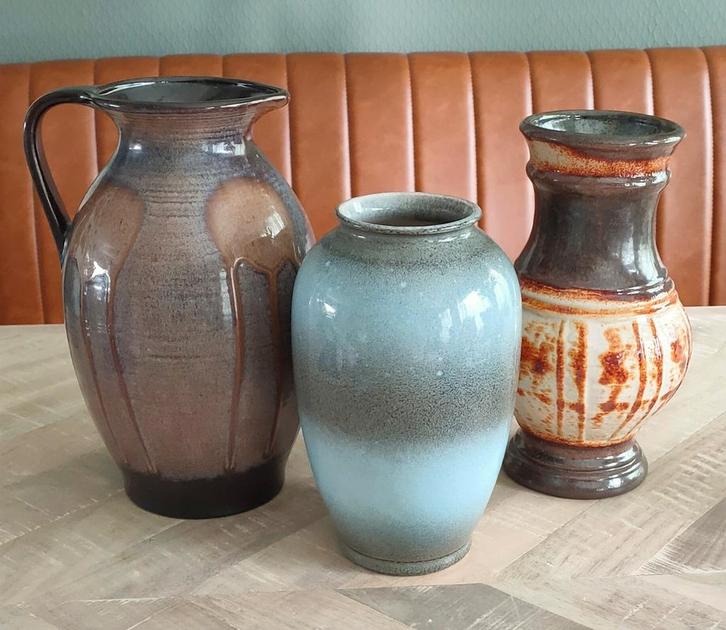 3 vazen keramiek West Germany, Antiek en Kunst, Antiek | Vazen, Ophalen of Verzenden
