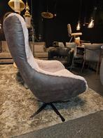 Draai fauteuil BJORN bunny stof rundleer, Huis en Inrichting, Fauteuils, Nieuw, 75 tot 100 cm, Ophalen of Verzenden, Leer